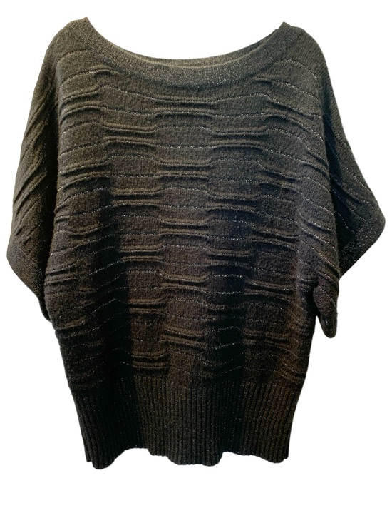 Style & Co. Sweaters - STYLE & CO Women’s Black Short Sleeve Boatneck Textured Knit Sweater 2X